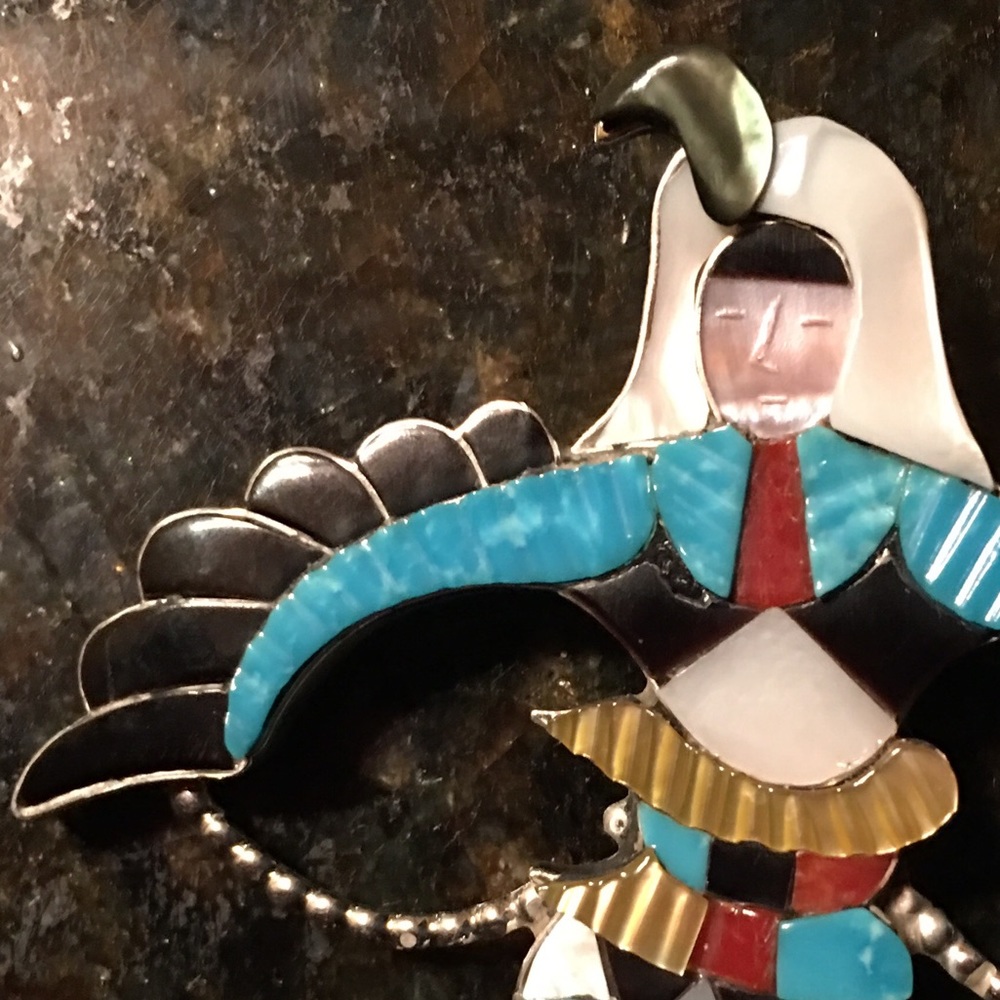 🌹NWT Beyuka Zuni knife wing dancer pendant/pin - Picture 4 of 8